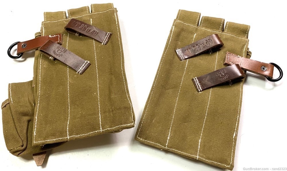 WWII GERMAN MP38 MP40 AMMO POUCHES- OLIVE-img-3