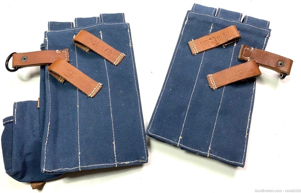 WWII GERMAN MP38 MP40 AMMO POUCHES-LUFTWAFFE BLUE-img-4