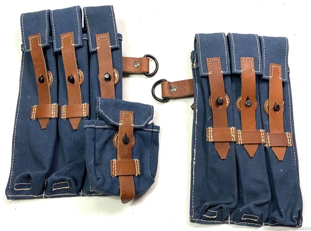 WWII GERMAN MP38 MP40 AMMO POUCHES-LUFTWAFFE BLUE-img-0