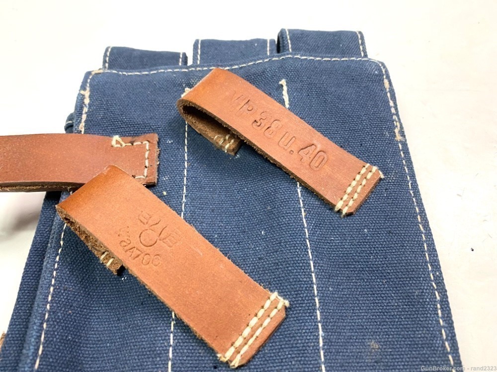 WWII GERMAN MP38 MP40 AMMO POUCHES-LUFTWAFFE BLUE-img-5
