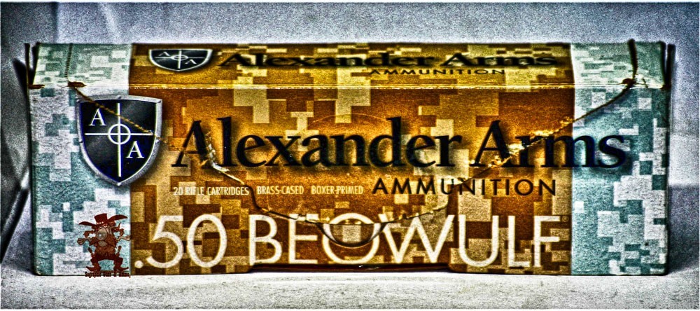 Alexander Arms .50 Beowulf 400 Grain Jacketed Flat-Point HAWK 20 Round Box-img-1