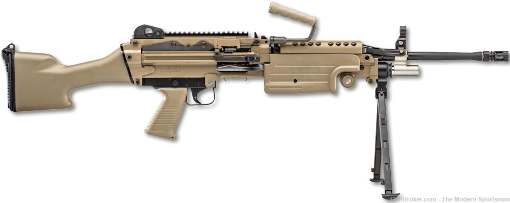 FN M249S FDE Semi-Auto Belt-Fed SAW Replica 5.56 NATO 18.5" 200rd 46-100170-img-1