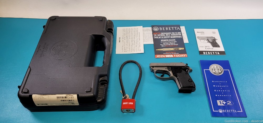 Beretta Tomcat .32 ACP Stainless Semi Auto Pistol in Case + Papers-img-0
