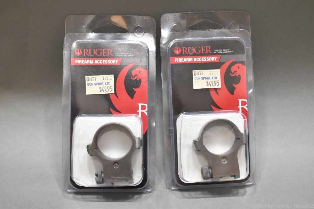 2 Ruger 6K30 30mm 1.218" X-High Height Stainless Satin Scope Rings NOS-img-0