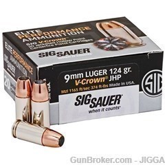 Sig Sauer V-Crown 9mm 124gr JHP Box/20 --img-0