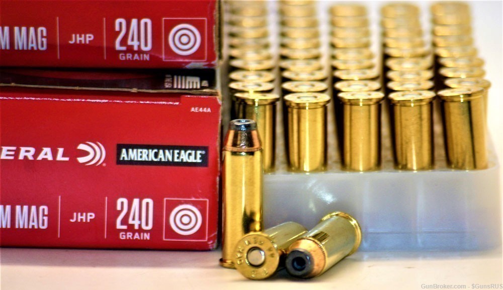 44 MAG FEDERAL AE 44 MAGNUM 240 Grain JHP Brass Protect/Hunt 100 Rds-img-4