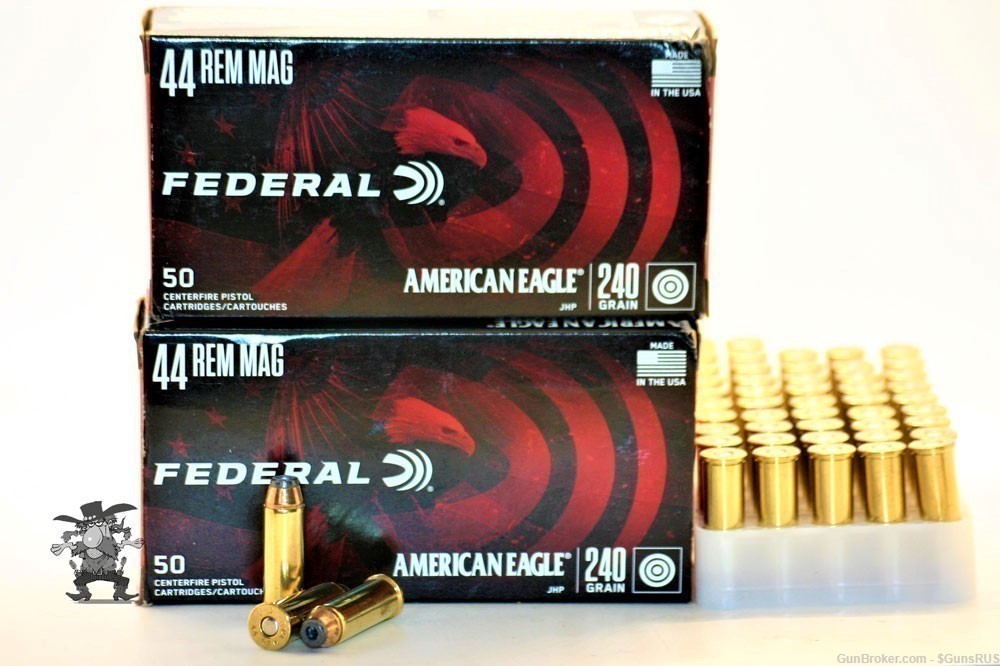 44 MAG FEDERAL AE 44 MAGNUM 240 Grain JHP Brass Protect/Hunt 100 Rds-img-2