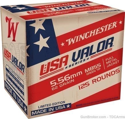 Winchester Valor Lake City M855 Rifle Ammo 5.56mm 62gr FMJ 3060 fps 125rd -img-0