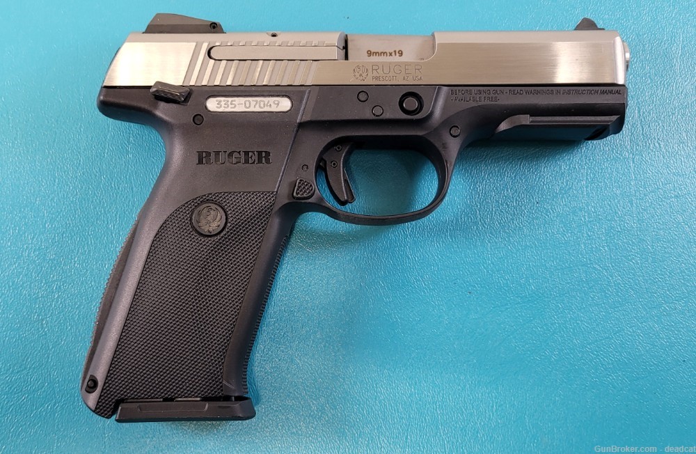 Ruger SR9 Stainless Black Semi Auto Pistol 9mm 2 Mags 1st Year Production-img-0