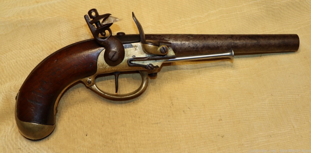 Rare US Revolutionary War-era French Model 1777 Flintlock Pistol c. 1780-img-3