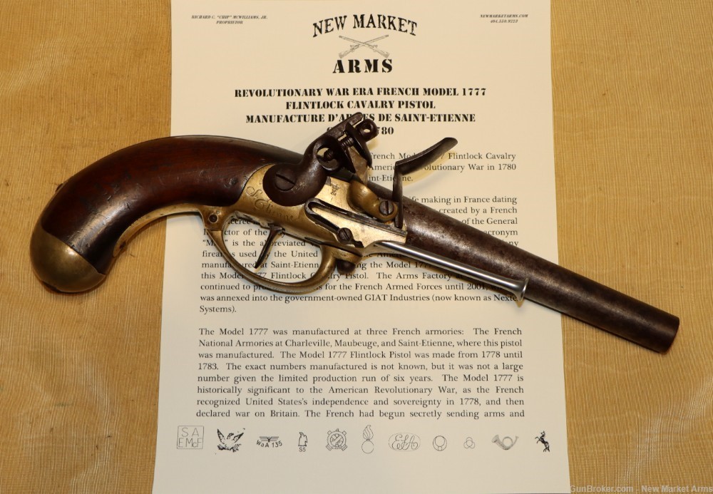 Rare US Revolutionary War-era French Model 1777 Flintlock Pistol c. 1780-img-48