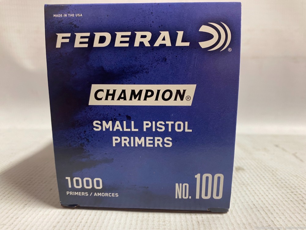 Federal Champion #100 Small Pistol Primers Brick of 1000 Fresh From Federal-img-0