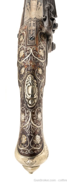 Beautiful Ottoman Style Silver Inlaid Pistol (AH6184)-img-3
