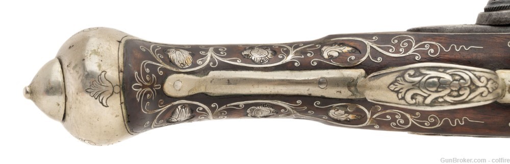 Beautiful Ottoman Style Silver Inlaid Pistol (AH6184)-img-6