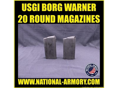 USGI M14 MAGAZINES 20 RD BORG WARNER MADE BRW S-1 STAMPED .308 LOT OF 2