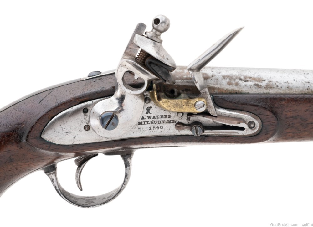 U.S. Model 1836 flintlock pistol by A. Waters .54 caliber (AH8421)-img-1