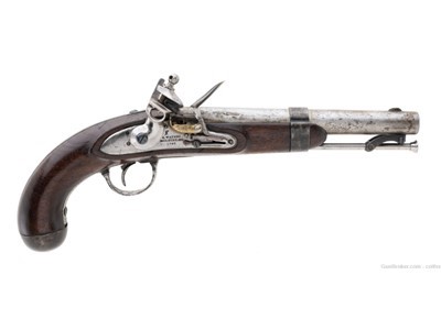 U.S. Model 1836 flintlock pistol by A. Waters .54 caliber (AH8421)