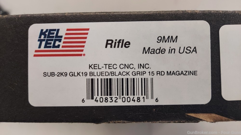 Kel-Tec Sub2000 9mm Folding Rifle Glock 19 Mags 16" SUB2K9GLK19BBLK-img-4
