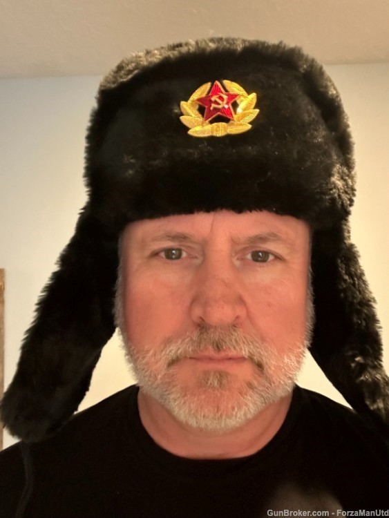 Russian Soviet Army Fur Military Cossack - Black Ear Flap Hat-img-4