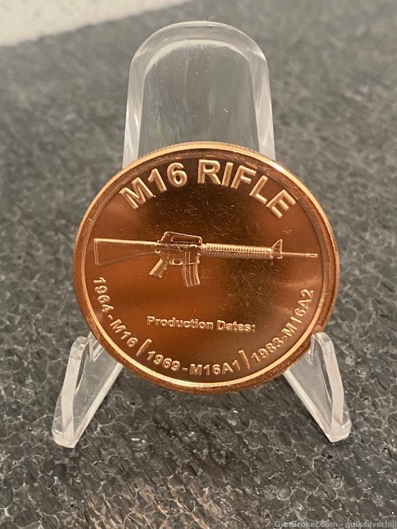 Really Cool 1 Ounce Copper M16 Rifle Coin-img-0