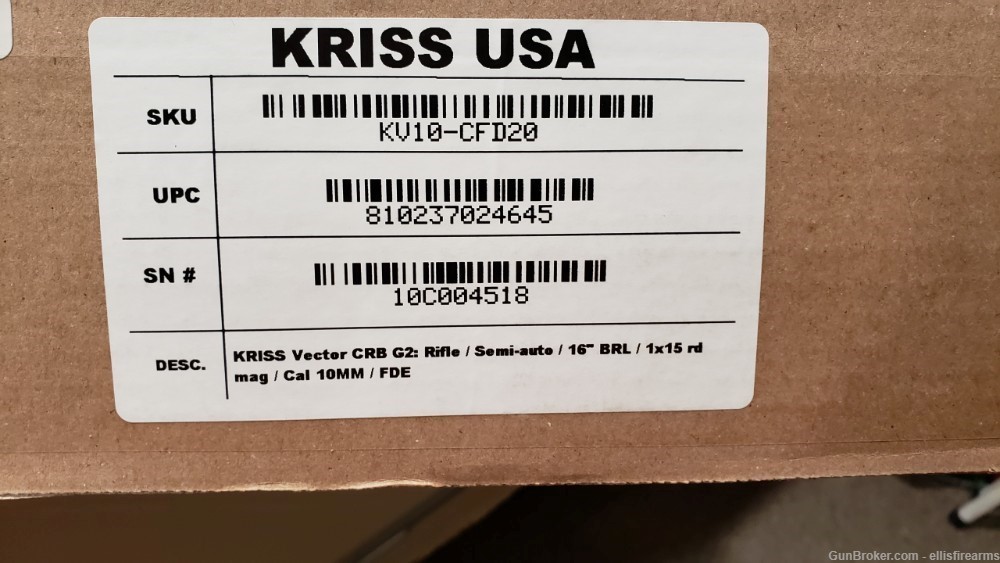 Kriss Vector CRB G2 16" Rifle FDE faux supp, Adj Stock 10mm  KV10-CFD20-img-10