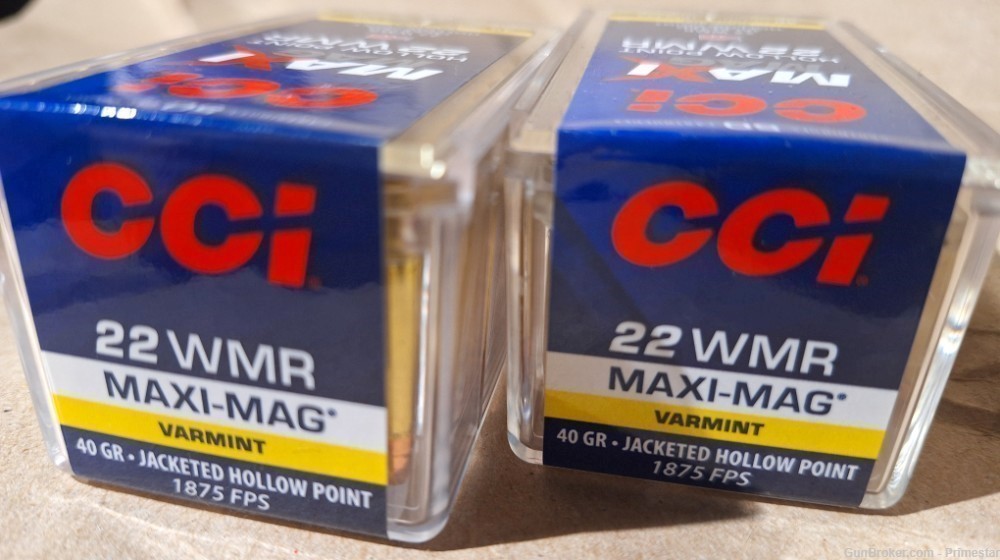 22WMR AMMO CCi Maxi Mag 22 WMR HP hollow point 40gr ammunition bullets BULK-img-1