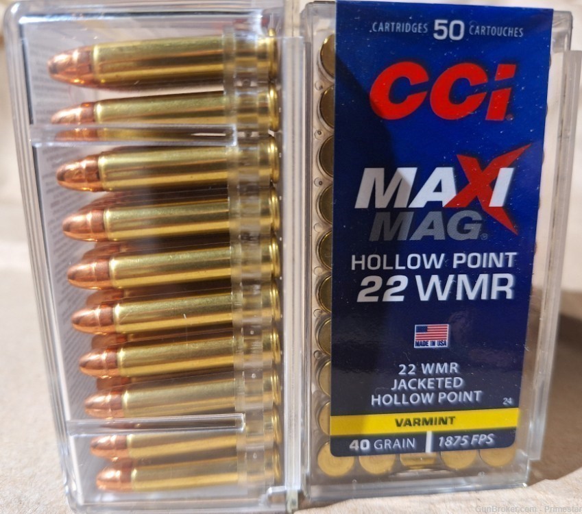 22WMR AMMO CCi Maxi Mag 22 WMR HP hollow point 40gr ammunition bullets BULK-img-0