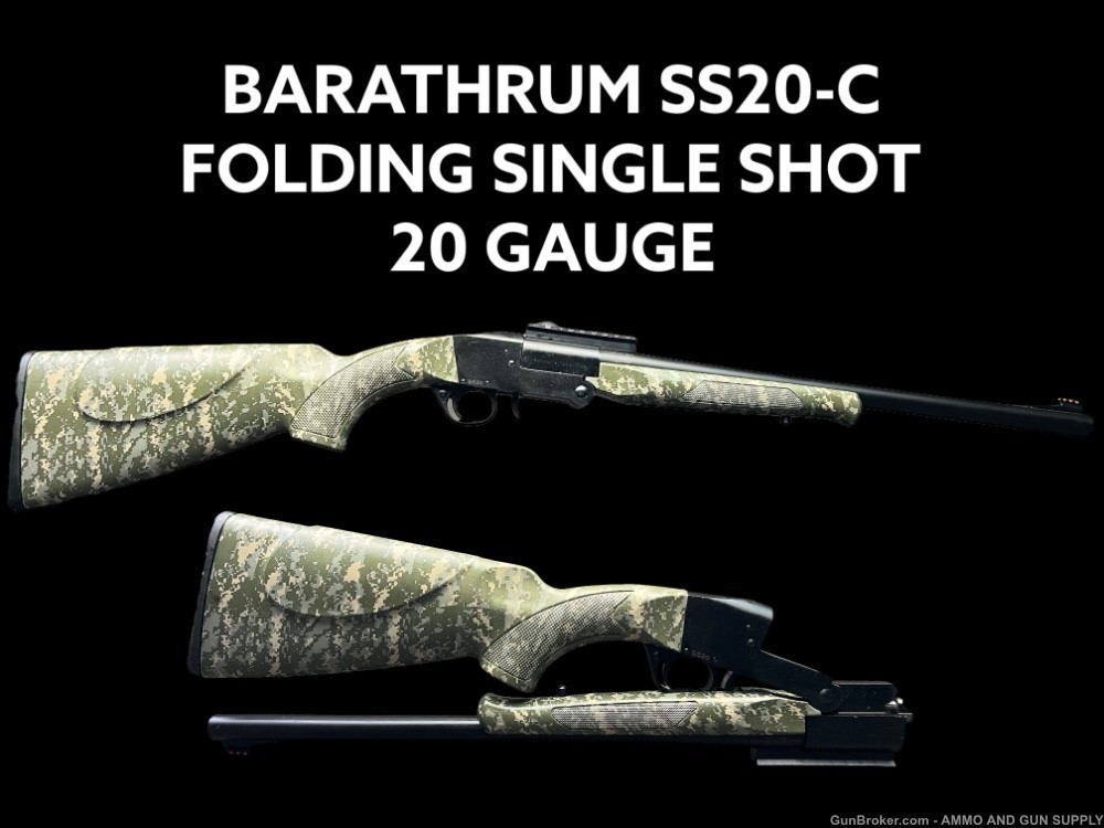 BARATHRUM SS20-C - SINGLE SHOT FOLDING SHOTGUN - 20 GA - BACKPACK GUN!-img-0