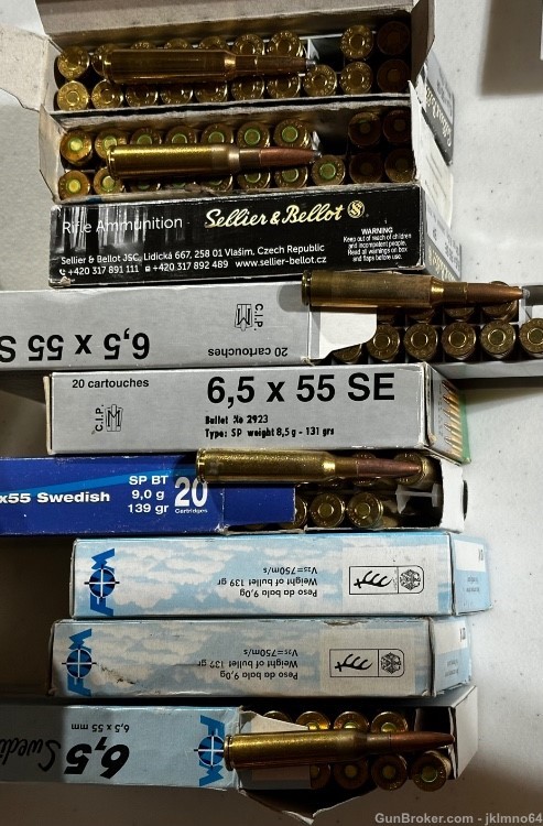 180 rounds of new old stock 6.5x55 Swedish 6.5 Swede brass cased rifle ammo-img-4