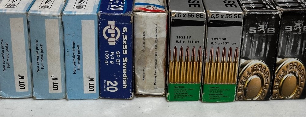 180 rounds of new old stock 6.5x55 Swedish 6.5 Swede brass cased rifle ammo-img-1