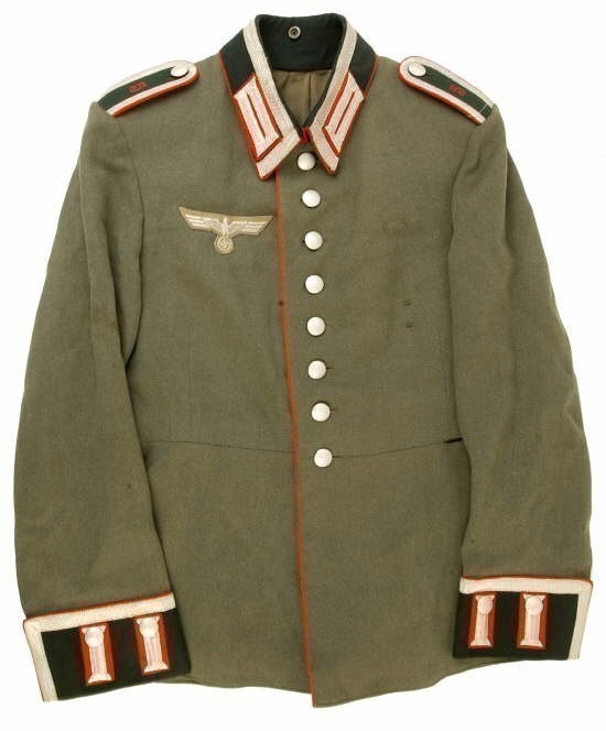 GERMAN WWII ARMY NCO ARTILLERY PIPED PARADE TUNIC NICE & COMPLETE (RARE)-img-0