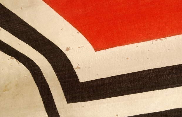 GERMAN WWII NAVAL KRIEGSMARINE MARKED REICHSKRIEGS FLAG (NICE & COMPLETE)-img-3