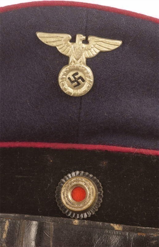 GERMAN WWII FIRE POLICE VISOR CAP NICE MAKER MARK EXCELLENT (PRE-1945)-img-2