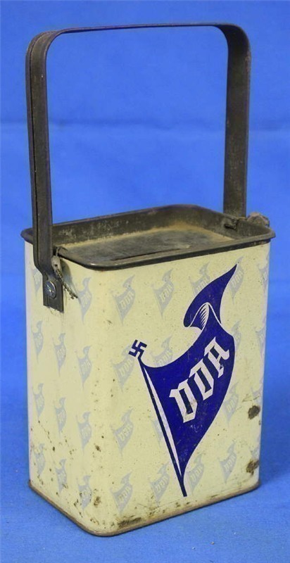 GERMAN WWII VDA DONATION CAN NICE PAINT AND HANDLE PRE-1945 (EXCELLENT)-img-1