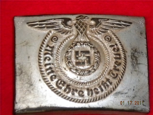 GERMAN WWII SS COMBAT BELT & BUCKLE PRE-1945 RZM 36/42 SS (RARE)-img-15