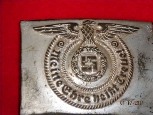 GERMAN WWII SS COMBAT BELT & BUCKLE PRE-1945 RZM 36/42 SS (RARE)-img-14