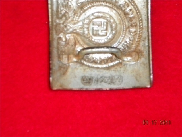 GERMAN WWII SS COMBAT BELT & BUCKLE PRE-1945 RZM 36/42 SS (RARE)-img-7