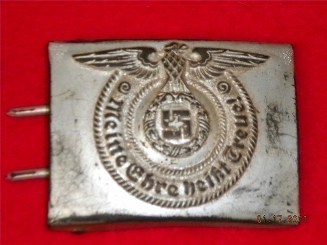 GERMAN WWII SS COMBAT BELT & BUCKLE PRE-1945 RZM 36/42 SS (RARE)-img-9