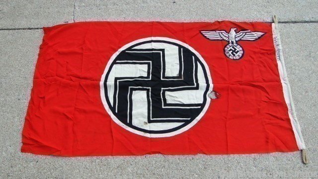GERMAN WWII NAVAL KRIEGSMARINE MARKED PRINTED STATE SERVICE FLAG PRE-1945 -img-8