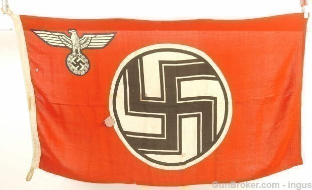 GERMAN WWII NAVAL KRIEGSMARINE MARKED PRINTED STATE SERVICE FLAG PRE-1945 -img-17