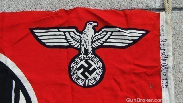 GERMAN WWII NAVAL KRIEGSMARINE MARKED PRINTED STATE SERVICE FLAG PRE-1945 -img-9