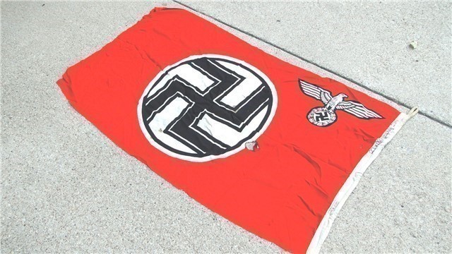 GERMAN WWII NAVAL KRIEGSMARINE MARKED PRINTED STATE SERVICE FLAG PRE-1945 -img-1