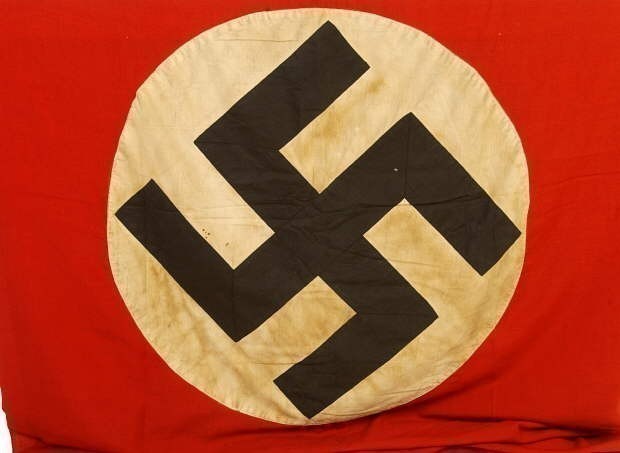 GERMAN WWII NSDAP DOUBLE SIDED MULTI-PIECE VERTICAL BANNER PRE-1945-img-2