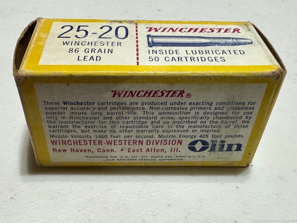 50 rounds of new old stock Winchester 25-20 Win 86 grain lead ammo-img-4