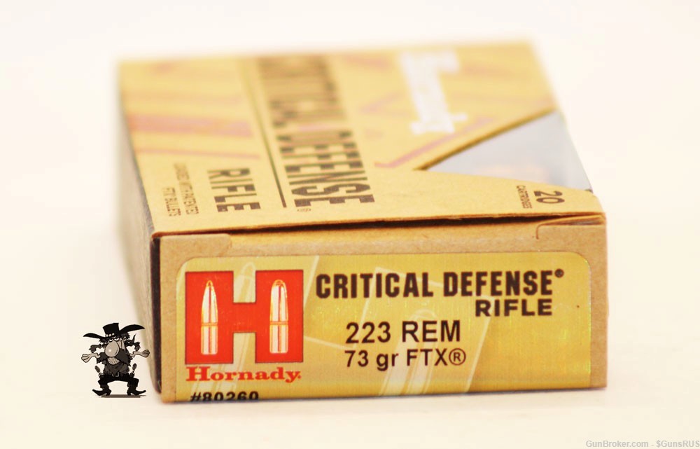 HORNADY Critical Defense.223 REM 73 Grain FTX AR15 Home Defense 20 rds-img-2