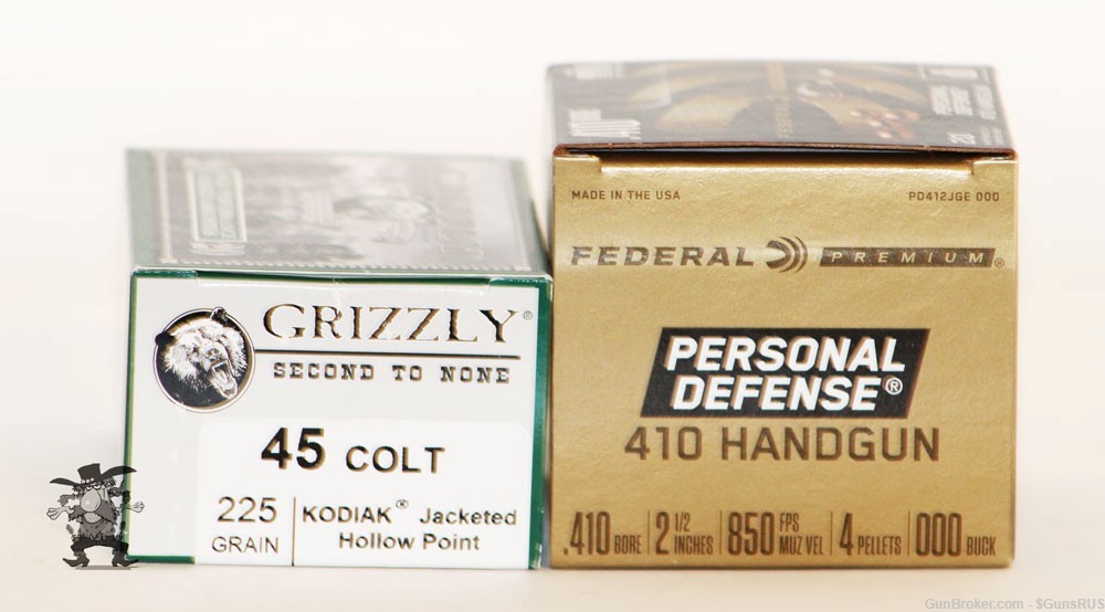 Federal Handgun 000 410 2½"+ Grizzly Kodiak 45 LC JHP JUDGE Defense-img-0