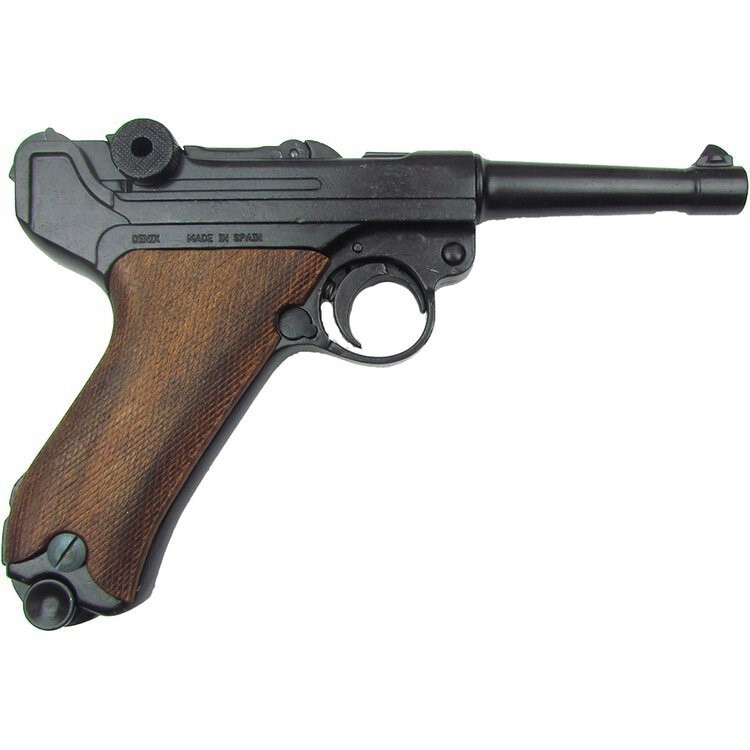German Luger Parabellum P-08 WWI to WWII Era With Wood Grips Non-Firing Pro-img-0