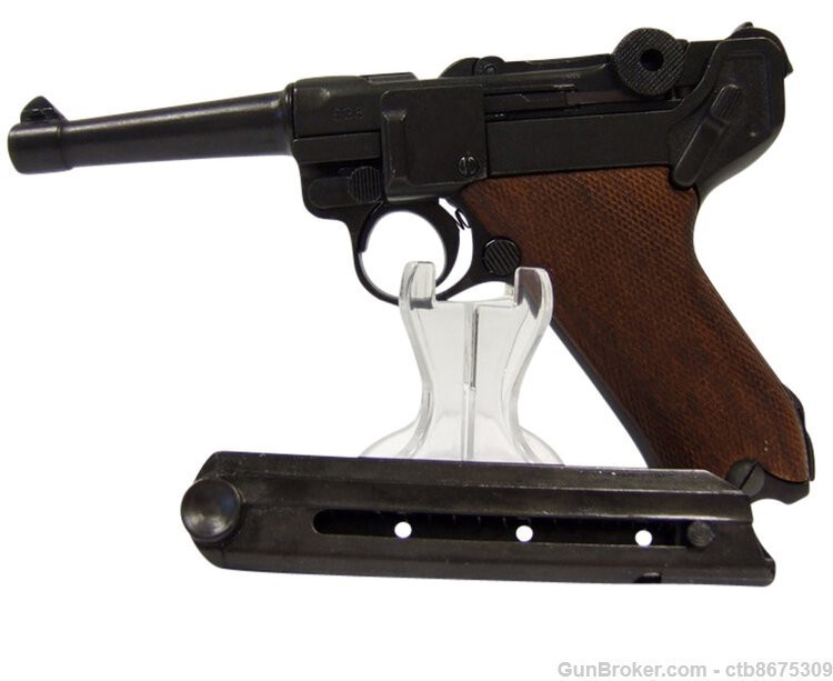 German Luger Parabellum P-08 WWI to WWII Era With Wood Grips Non-Firing Pro-img-6