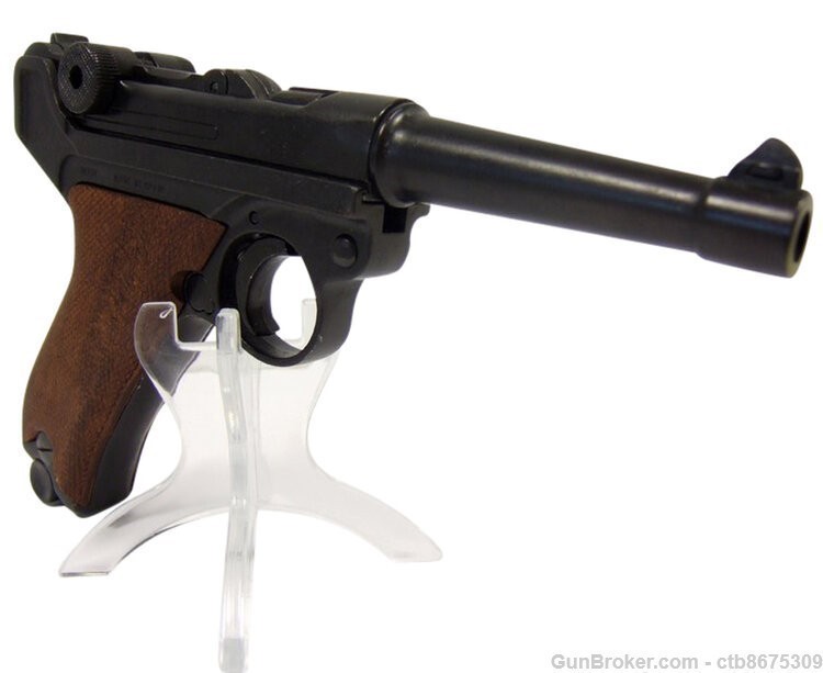 German Luger Parabellum P-08 WWI to WWII Era With Wood Grips Non-Firing Pro-img-5