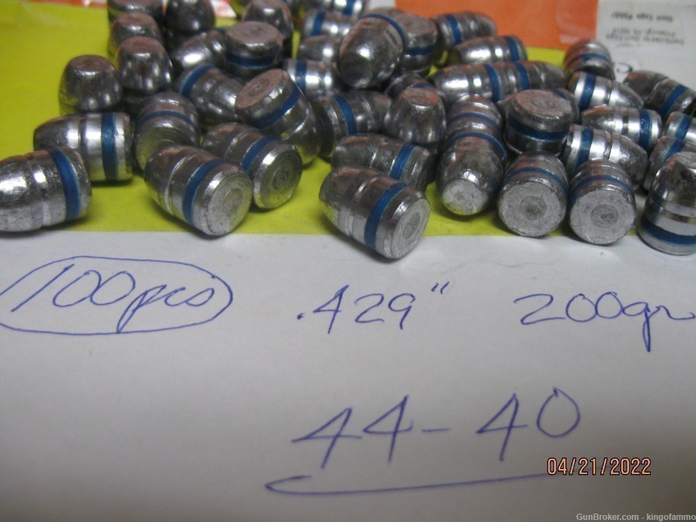100 pcs 44-40 CAL 200gr RN FP Vintage WCF Lead Bullet; more; have ammo too-img-1